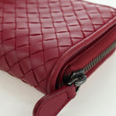 BOTTEGA VENETA INTRECCIATO Round Compact Wallet Leather Pink Auth am10894V-16