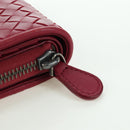 BOTTEGA VENETA INTRECCIATO Round Compact Wallet Leather Pink Auth am10894V-8