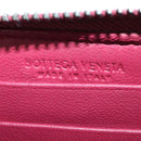 BOTTEGA VENETA INTRECCIATO Round Compact Wallet Leather Pink Auth am10894V-21