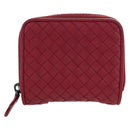 BOTTEGA VENETA INTRECCIATO Round Compact Wallet Leather Pink Auth am10894V-13