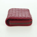 BOTTEGA VENETA INTRECCIATO Round Compact Wallet Leather Pink Auth am10894V-4