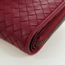 BOTTEGA VENETA INTRECCIATO Round Compact Wallet Leather Pink Auth am10894V-14
