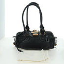 Chloe Paddington Tote Bag Leather Black Gold Silver Auth am10896V-12