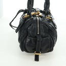 Chloe Paddington Tote Bag Leather Black Gold Silver Auth am10896V-3