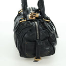 Chloe Paddington Tote Bag Leather Black Gold Silver Auth am10896V-4