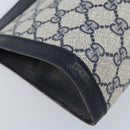 GUCCI GG Supreme Sherry Line Clutch Bag PVC Navy Red 89 01 001 Auth am10904-15
