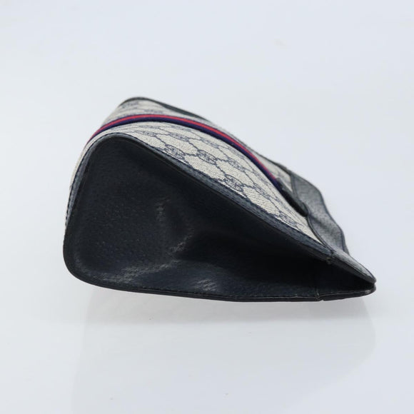 GUCCI GG Supreme Sherry Line Clutch Bag PVC Navy Red 89 01 001 Auth am10904