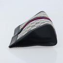GUCCI GG Supreme Sherry Line Clutch Bag PVC Navy Red 89 01 001 Auth am10904-4
