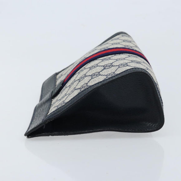 GUCCI GG Supreme Sherry Line Clutch Bag PVC Navy Red 89 01 001 Auth am10904