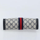 GUCCI GG Supreme Sherry Line Clutch Bag PVC Navy Red 89 01 001 Auth am10904-6