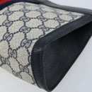 GUCCI GG Supreme Sherry Line Clutch Bag PVC Navy Red 89 01 001 Auth am10904-7