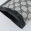 GUCCI GG Supreme Sherry Line Clutch Bag PVC Navy Red 89 01 001 Auth am10904-8