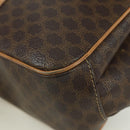 CELINE Macadam Canvas Shoulder Bag PVC Leather Brown Gold Auth am10907V-15