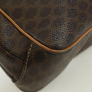 CELINE Macadam Canvas Shoulder Bag PVC Leather Brown Gold Auth am10907V-16
