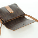 CELINE Macadam Canvas Shoulder Bag PVC Leather Brown Gold Auth am10907V-19
