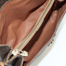 CELINE Macadam Canvas Shoulder Bag PVC Leather Brown Gold Auth am10907V-10