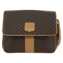 CELINE Macadam Canvas Shoulder Bag PVC Leather Brown Gold Auth am10907V-13