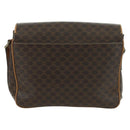 CELINE Macadam Canvas Shoulder Bag PVC Leather Brown Gold Auth am10907V-2