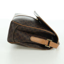 CELINE Macadam Canvas Shoulder Bag PVC Leather Brown Gold Auth am10907V-4