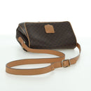 CELINE Macadam Canvas Shoulder Bag PVC Leather Brown Gold Auth am10907V-7
