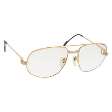CARTIER Glasses metal Gold Tone Auth am10921