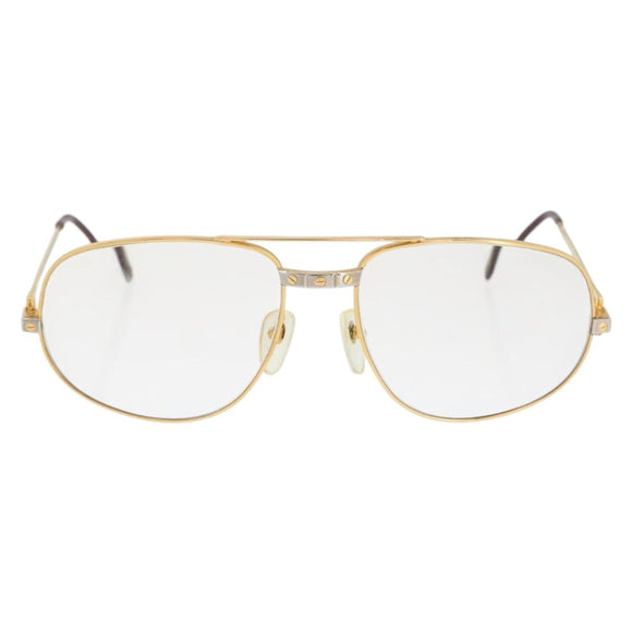 CARTIER Glasses metal Gold Tone Auth am10921