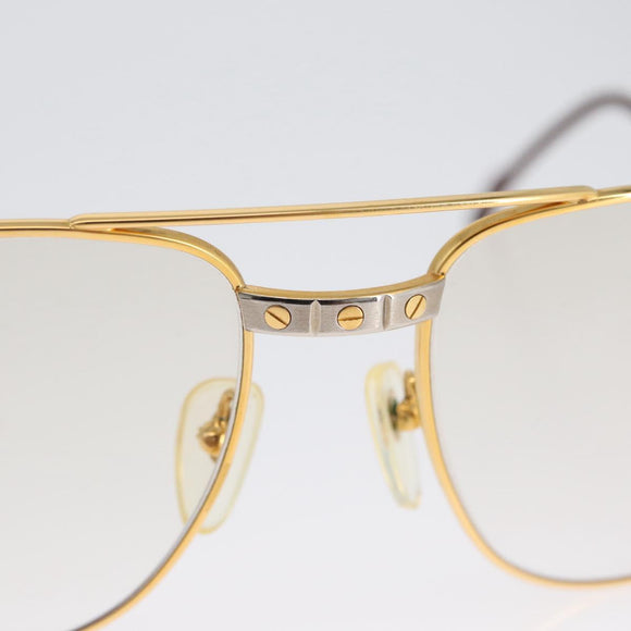 CARTIER Glasses metal Gold Tone Auth am10921