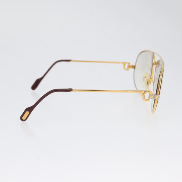 CARTIER Glasses metal Gold Tone Auth am10921