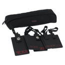 TUMI Pouch Name Tag Leather nylon 6 Set Black Auth am10927-1