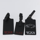 TUMI Pouch Name Tag Leather nylon 6 Set Black Auth am10927-10