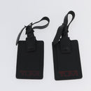 TUMI Pouch Name Tag Leather nylon 6 Set Black Auth am10927-11
