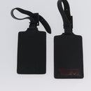 TUMI Pouch Name Tag Leather nylon 6 Set Black Auth am10927-12