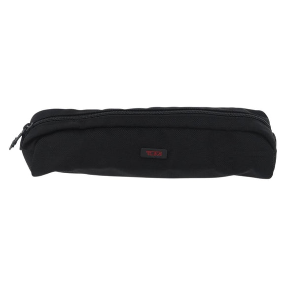 TUMI Pouch Name Tag Leather nylon 6 Set Black Auth am10927