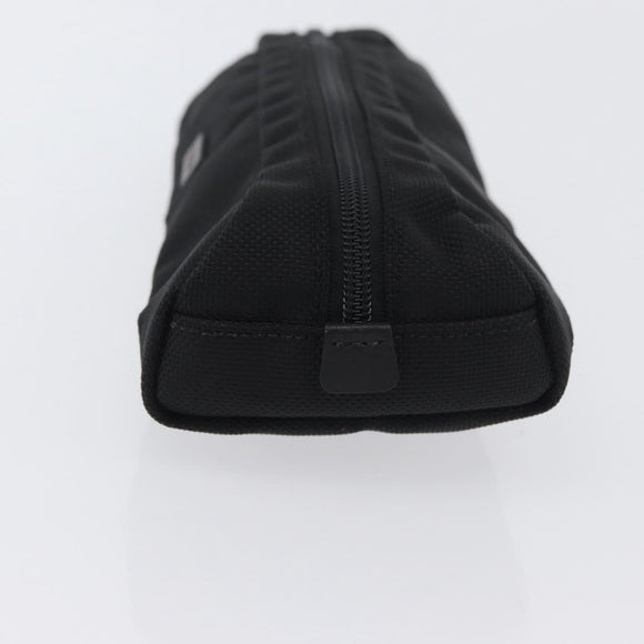 TUMI Pouch Name Tag Leather nylon 6 Set Black Auth am10927