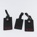 TUMI Pouch Name Tag Leather nylon 6 Set Black Auth am10927-9