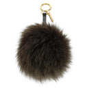 FENDI Pom Pom Bag Charm Dark Brown Auth am10929V-2