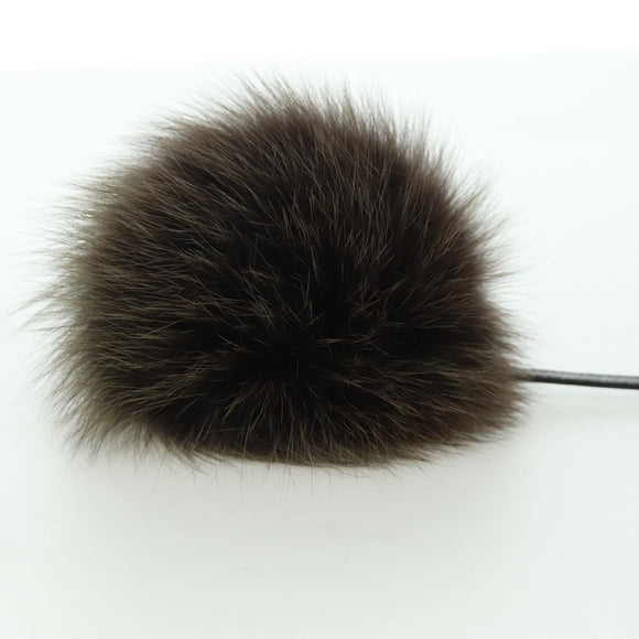 FENDI Pom Pom Bag Charm Dark Brown Auth am10929V