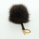 FENDI Pom Pom Bag Charm Dark Brown Auth am10929V-5