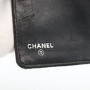 CHANEL Matelasse Long Wallet Lamb Skin Black Silver CC Auth am10948-12