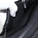 CHANEL Matelasse Long Wallet Lamb Skin Black Silver CC Auth am10948-17