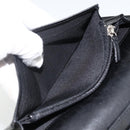 CHANEL Matelasse Long Wallet Lamb Skin Black Silver CC Auth am10948-20