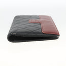 CHANEL Matelasse Long Wallet Lamb Skin Black Silver CC Auth am10948-4