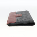 CHANEL Matelasse Long Wallet Lamb Skin Black Silver CC Auth am10948-5