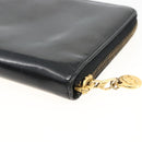 CHANEL Compact Long Wallet Patent leather Black CC Auth am10949A-10
