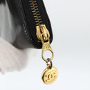 CHANEL Compact Long Wallet Patent leather Black CC Auth am10949A-12