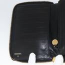 CHANEL Compact Long Wallet Patent leather Black CC Auth am10949A-15
