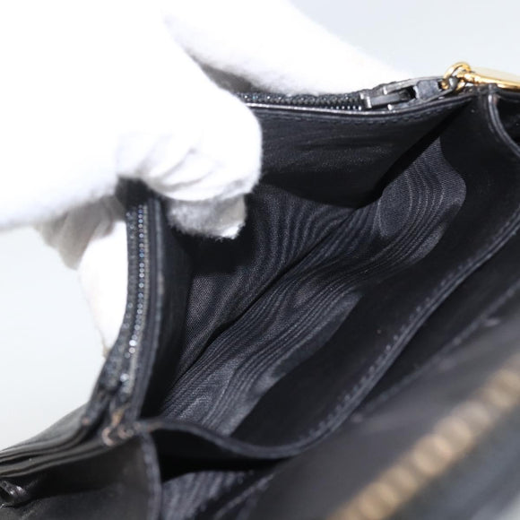 CHANEL Compact Long Wallet Patent leather Black CC Auth am10949A