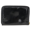 CHANEL Compact Long Wallet Patent leather Black CC Auth am10949A-3