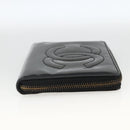 CHANEL Compact Long Wallet Patent leather Black CC Auth am10949A-5