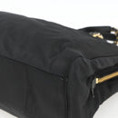 PRADA Chain Tote Bag Nylon Black Gold Auth am10950A-9